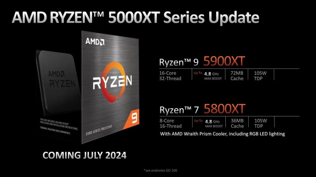 AMD از پردازندههای دسکتاپ رایزن ۹۰۰۰ رونمایی کرد؛ مشخصات + قیمت_تمشک 2 پردازندههای رایزن 5000XT